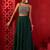 green georgette embroidered lehenga choli