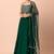 green georgette embroidered lehenga choli