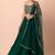 green georgette embroidered lehenga choli