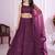 purple net embroidered lehenga choli