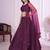 purple net embroidered lehenga choli