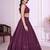 purple net embroidered lehenga choli