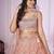 peach net embroidered lehenga choli
