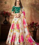 cream organza printed lehenga choli