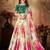 cream organza printed lehenga choli
