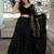 black organza embroidered lehenga choli