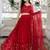 red georgette embroidered lehenga choli