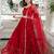 red georgette embroidered lehenga choli