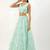 sea green net embroidered lehenga choli