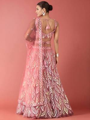 pink net embroidered lehenga choli 3