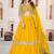 yellow georgette embroidered lehenga choli