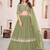 olive georgette embroidered lehenga choli