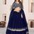 royal blue georgette embroidered lehenga choli