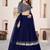 royal blue georgette embroidered lehenga choli