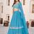 sky blue georgette embroidered lehenga choli