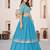 sky blue georgette embroidered lehenga choli