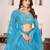sky blue georgette embroidered lehenga choli