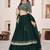 green georgette embroidered lehenga choli