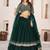 green georgette embroidered lehenga choli