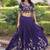 blue silk blend embroidered lehenga choli