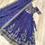 blue silk blend embroidered lehenga choli