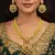 Antique Gold Plated Haram Necklace Set | Emerald Ruby Temple Jewelry | Bridal Pearl Drop Earrings