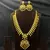 Antique Gold Plated Haram Necklace Set | Emerald Ruby Temple Jewelry | Bridal Pearl Drop Earrings
