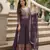 Violet georgette readymade suit with embroidery & sequence work