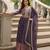 Violet georgette readymade suit with embroidery & sequence work