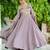 Lavender vichitra silk anarkali readymade suit with embroidery & zari work