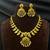 Antique Gold Temple Jewelry Set: Ruby Polki Kundan Necklace, Jhumka Earrings, Bridal Wedding Ethnic