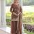 Brown silk readymade suit with embroidery & sequince work