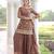 Brown silk readymade suit with embroidery & sequince work