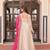 White & pink silk anarkali readymade suit with embroidery & beads work