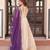 White & violet silk anarkali readymade suit with embroidery & beads work