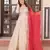 White & red silk anarkali readymade suit with embroidery & beads work