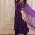 Violet chanderi silk anarkali readymade suit with thread embroidery work