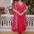 Rani pink chanderi silk anarkali readymade suit with thread embroidery work