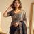 neavy blue-grey shaded in sequin embroidery chiffon saree 