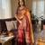 orange-maroon shaded in sequin embroidery chiffon saree 