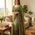 olive green-brown shaded in sequin embroidery chiffon saree 