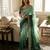 emerald green-bottle green shaded in sequin embroidery chiffon saree 