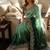 emerald green-bottle green shaded in sequin embroidery chiffon saree 
