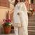 White georgette  party wear embroidery  suit set
