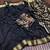 black embroidery with printed zari jaqurad border georgette saree