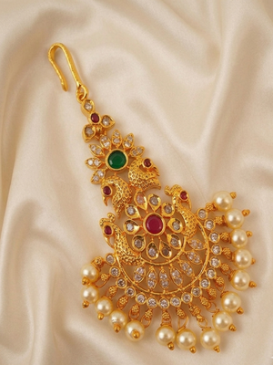 Multicolor peacock bridal maangtikka 2
