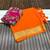 orange embroidery with printed zari jaqurad border georgette saree