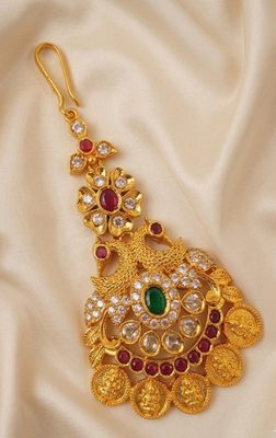 Multicolor peacock kasu bridal maangtikka 2