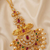 Multicolor peacock maangtikka with pearl drops