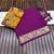 plum embroidery with printed zari jaqurad border georgette saree